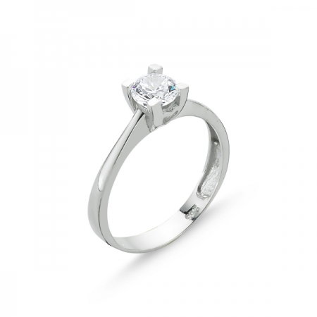 Inel elegant argint 925 rodiat cu zirconiu alb ITU0083 [0]